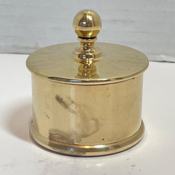 Solid Brass Round Lid & Base With Slot For Storage Or Collection - Picture 2 of 9